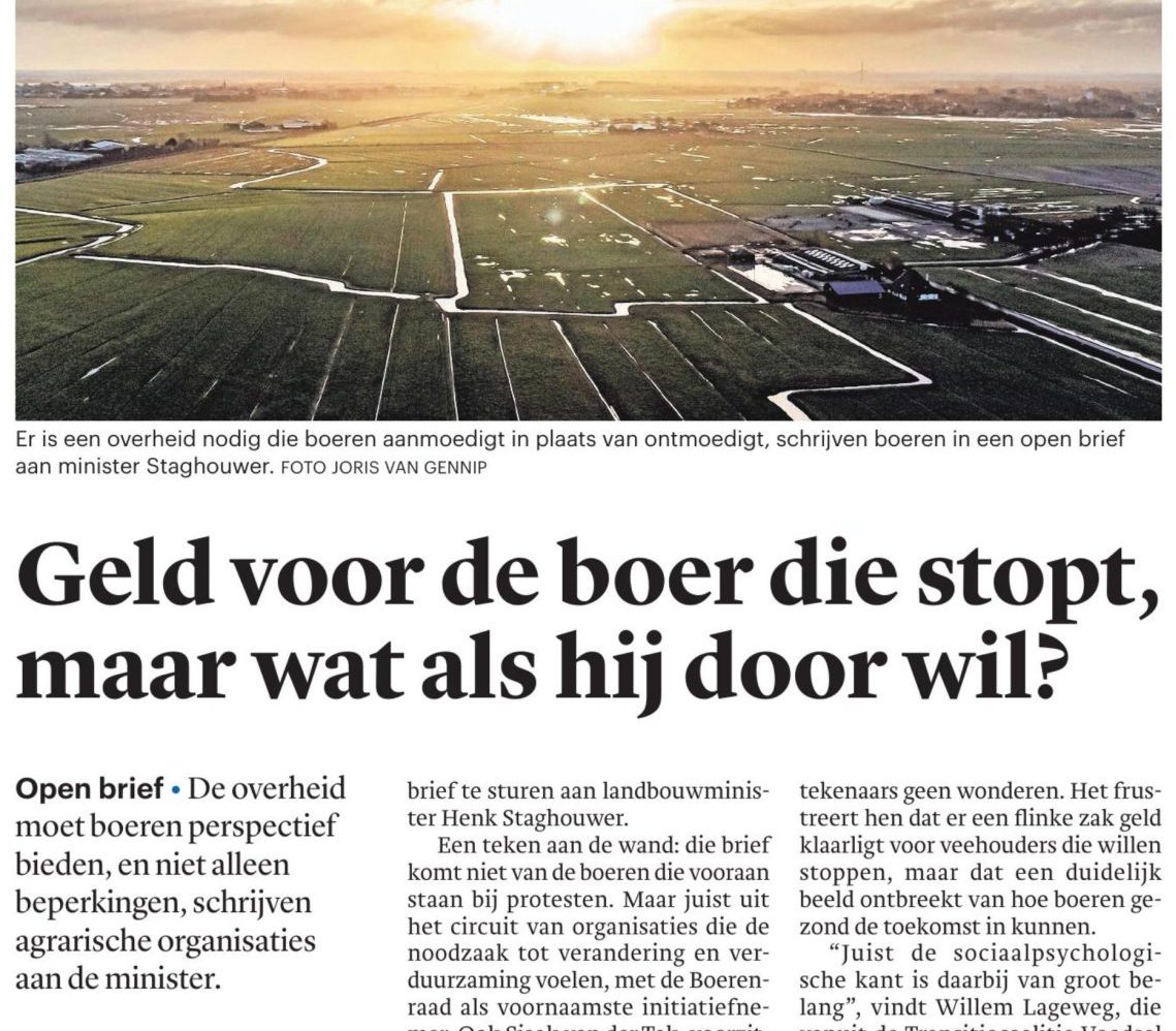 Bied boer ruimte voor eigen transitie